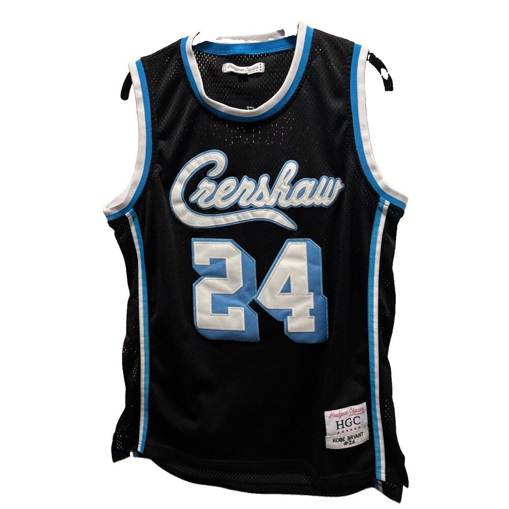 Headgear Classics Kobe Bryant 24 Crenshaw Jersey Black Powder Blue Size M